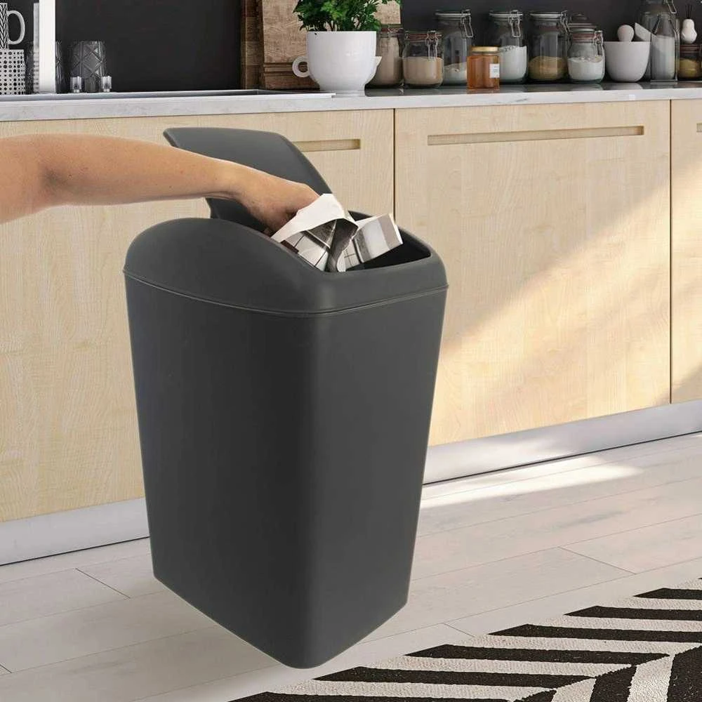 Pilkos spalvos plastiko šiukšlių dėžė, 40 litrų