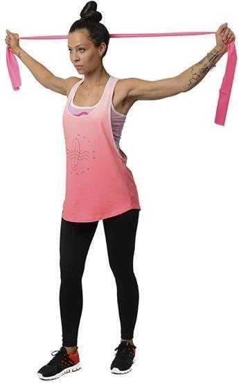 Pink TP01 Rožinis 0,7 x 120 x 1200 MM PILATES HMS TAPE