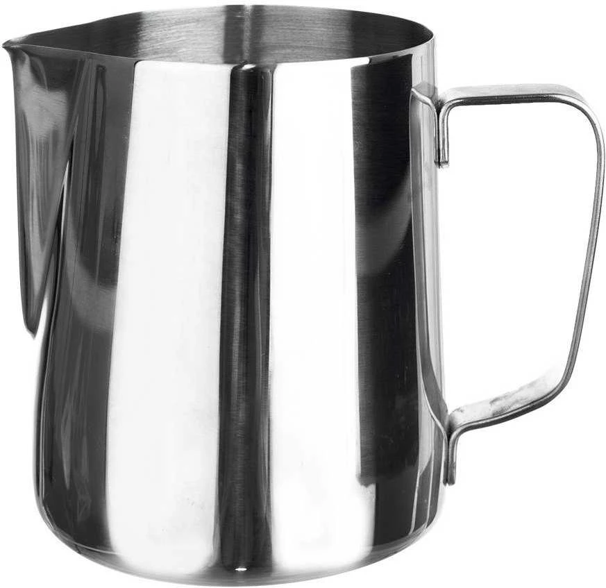 Plieninis pieno ąsotis su rankena ir matavimo puodeliu, 580 ml