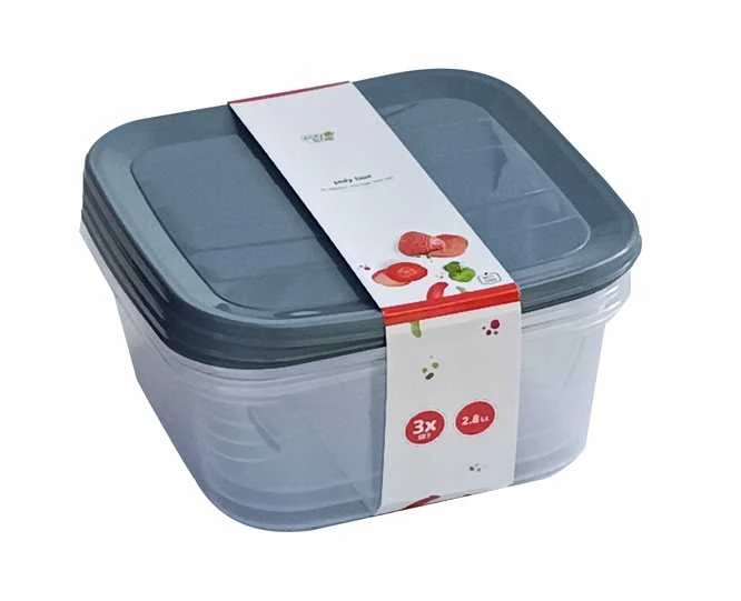 POLY3 x 2,8 l kvadratinių konteinerių rinkinys