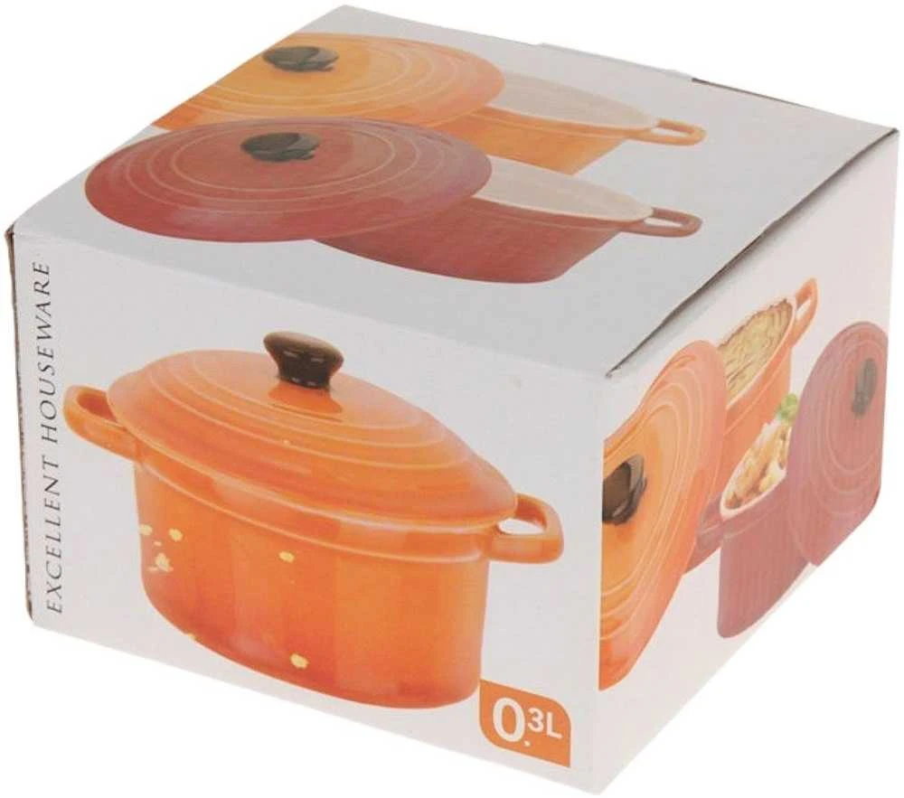 Porcelianinis kepsnys su dangčiu, orkaitėje atsparus indas, 300 ml