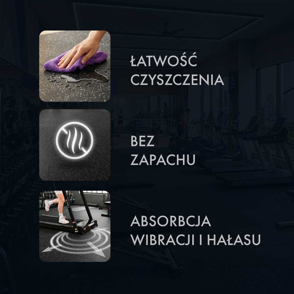 POS25 GUMINĖS GRINDYS SPORTO ĮRANGAI JUODA/BALTA HMS