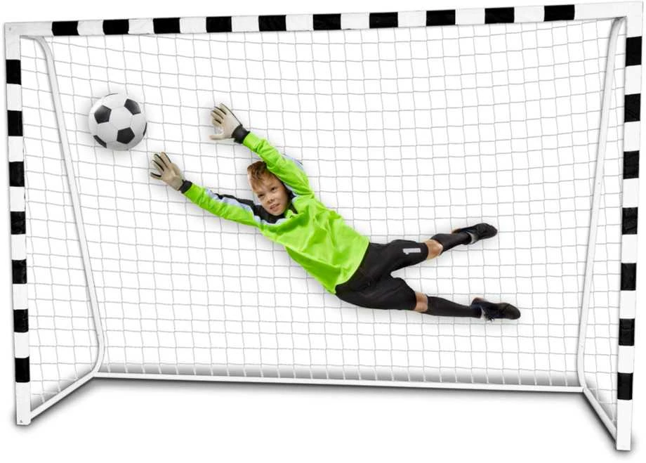 Pro futbolo vartai 300 x 200 cm balti ir juodi
