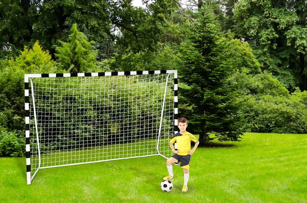 Pro futbolo vartai 300 x 200 cm balti ir juodi