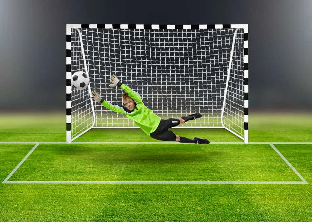 Pro futbolo vartai 300 x 200 cm balti ir juodi