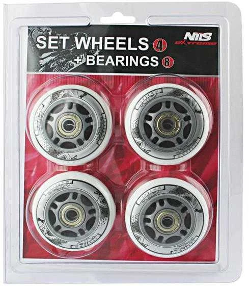 PU 64x24 82A Baltas (4 vnt.) + ABEC-7 (8 vnt.) NILS EXTREME SET