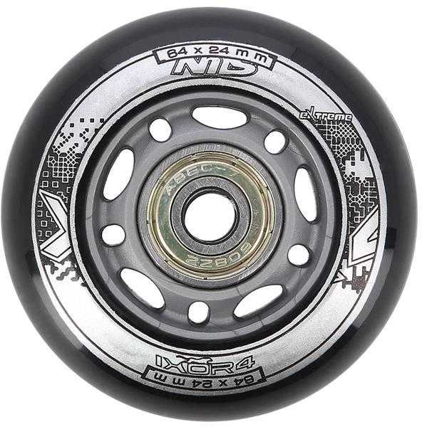 PU 64x24 82A Juodas N (4 vnt.) + ABEC-9 (8 vnt.) NILS EXTREME SET
