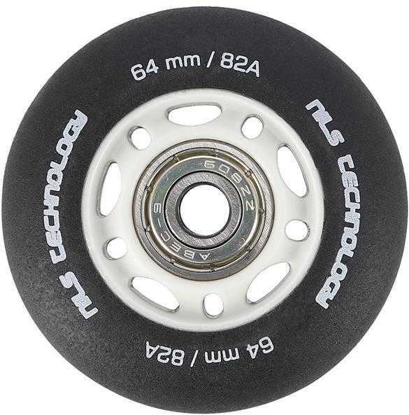 PU 64x24 82A MATINE Juodas (4 vnt.) + ABEC-9 (8 vnt.) NILS EXTREME RINKINYS