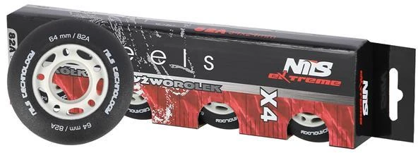 PU 64x24 82A MATTE Juodas ratai (4 vnt.) NILS EXTREME