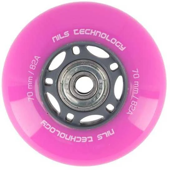 PU 70x24 82A (4 vnt.) rožinė + ABEC-7 (8 vnt.) NILS EXTREME SET