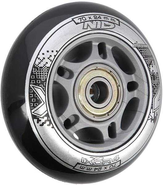 PU 70x24 82A Juodas N (4 vnt.) + ABEC-9 (8 vnt.) NILS EXTREME RINKINYS