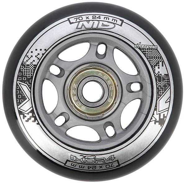 PU 70x24 82A Juodas N (4 vnt.) + ABEC-9 (8 vnt.) NILS EXTREME RINKINYS