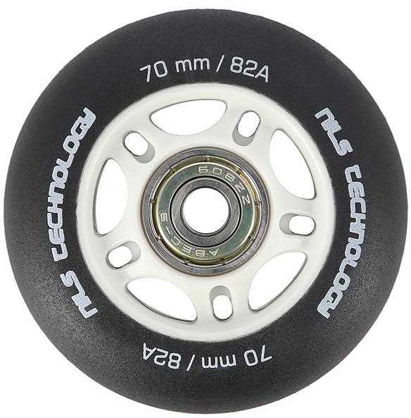 PU 70x24 82A MATTE Juodas (4 vnt.) + ABEC-9 (8 vnt.) NILS EXTREME RINKINYS