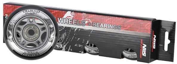 PU 72x24 82A Juodas N (4 vnt.) + ABEC-9 (8 vnt.) NILS EXTREME SET