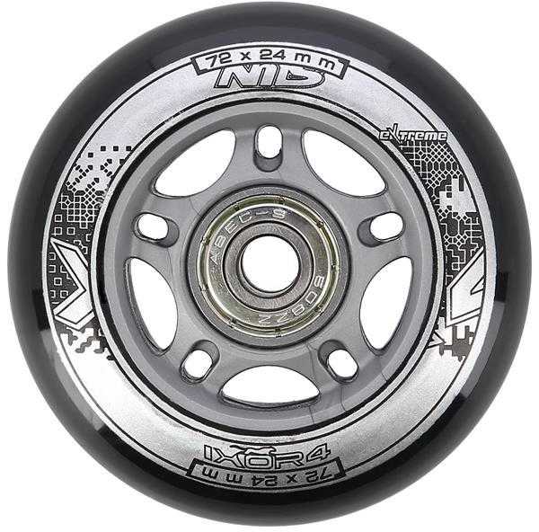 PU 72x24 82A Juodas N (4 vnt.) + ABEC-9 (8 vnt.) NILS EXTREME SET