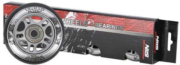 PU 76x24 82A Juodas N (4 vnt.) + ABEC-9 (8 vnt.) NILS EXTREME SET