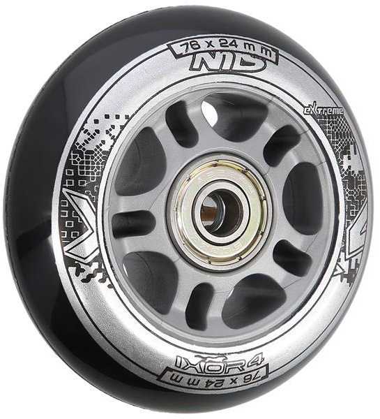 PU 76x24 82A Juodas N (4 vnt.) + ABEC-9 (8 vnt.) NILS EXTREME SET