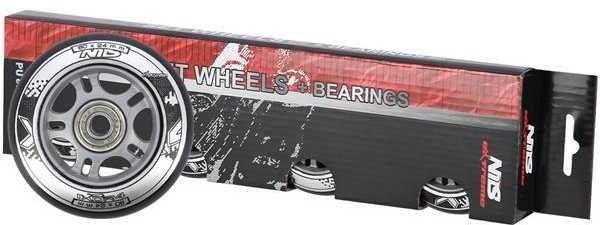 PU 80x24 82A Juodas N (4 vnt.) + ABEC-9 (8 vnt.) NILS EXTREME SET