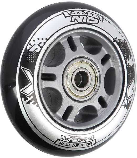 PU 80x24 82A Juodas N (4 vnt.) + ABEC-9 (8 vnt.) NILS EXTREME SET