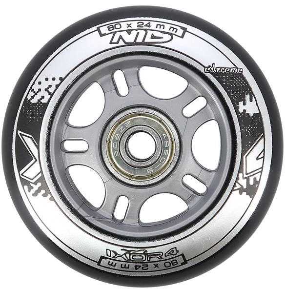 PU 80x24 82A Juodas N (4 vnt.) + ABEC-9 (8 vnt.) NILS EXTREME SET