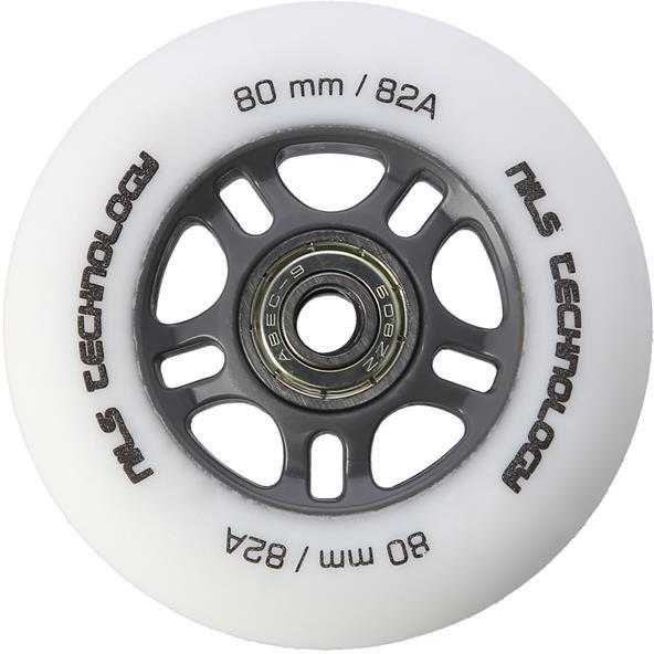 PU 80x24 82A MATTE Baltas (4 vnt.) + ABEC-9 (8 vnt.) NILS EXTREME RINKINYS