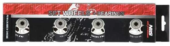 PU 84x24 82A MATINE Juodas (4 vnt) + ABEC-9 CHROME (8 vnt) NILS EXTREME RINKINYS