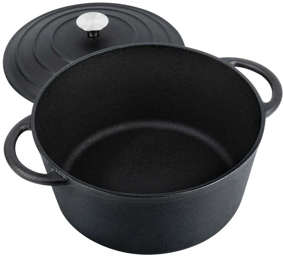 Puodas su dangteliu ketaus dujinis indukcinis kietas VILDE 26 cm 5 L