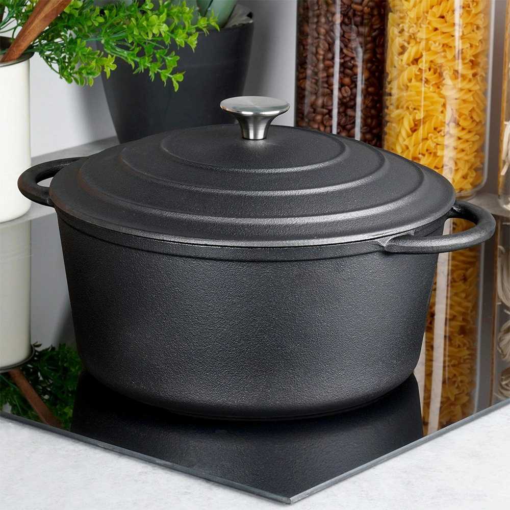 Puodas su dangteliu ketaus dujinis indukcinis kietas VILDE 26 cm 5 L