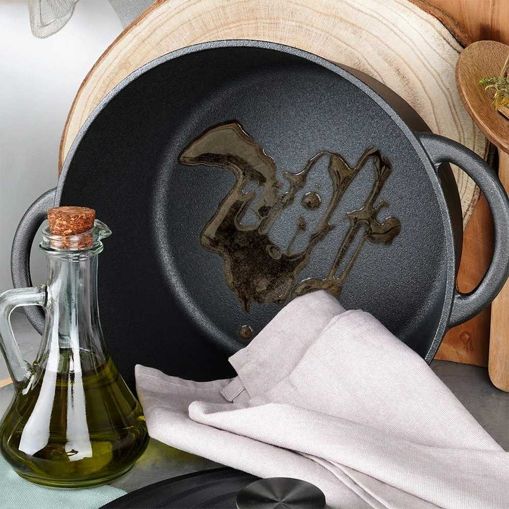 Puodas su dangteliu ketaus dujinis indukcinis kietas VILDE 26 cm 5 L