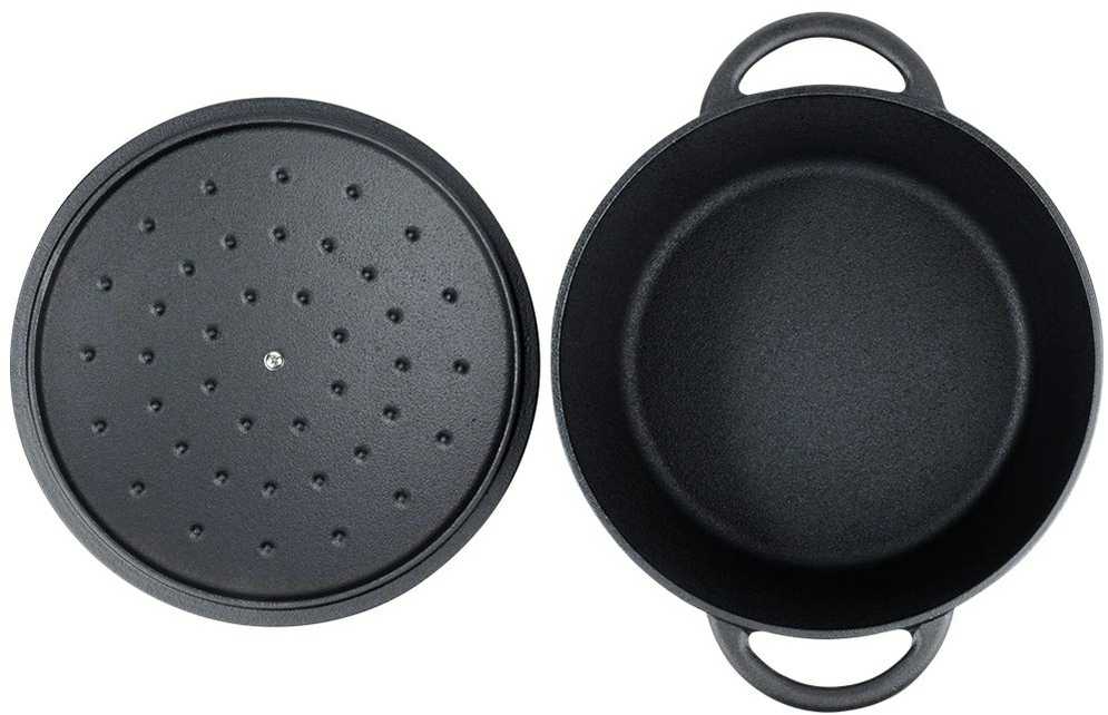 Puodas su dangteliu ketaus dujinis indukcinis kietas VILDE 26 cm 5 L