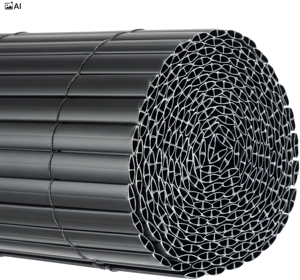 PVC balkono uždangalas 140x500 cm BARU antracito spalvos