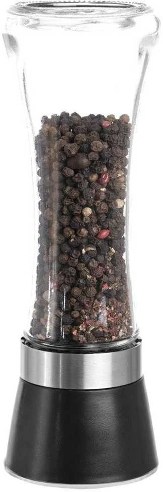 Rankinis stiklinis malūnėlis prieskoniams, pipirams, druskai malti, 18,5 cm