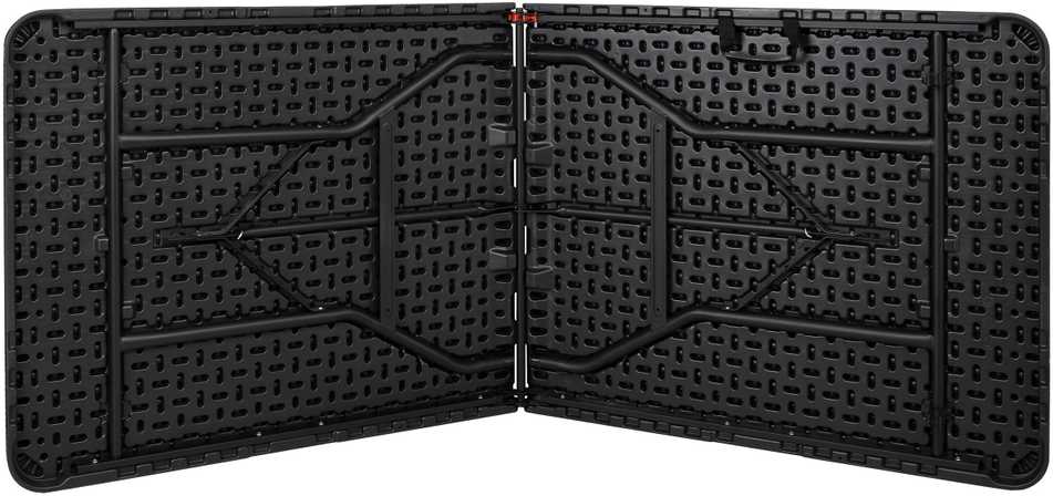 RATTAN maitinimo stalas sulankstomas į lagaminą - 180 cm, juodas