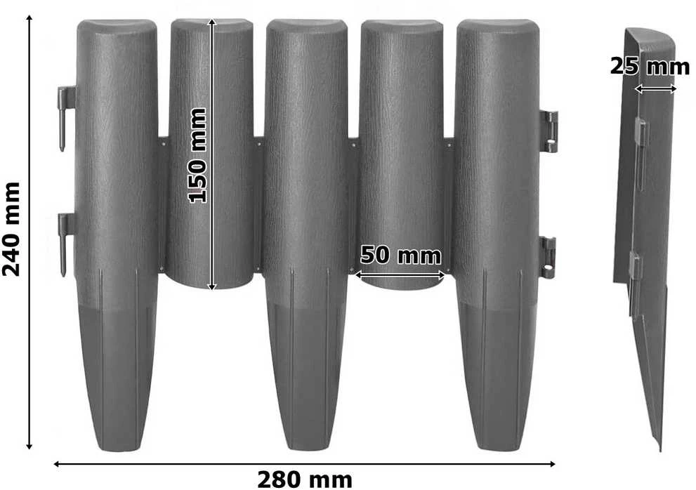 RIBERA sodo vejos palisade antracitas 280 cm