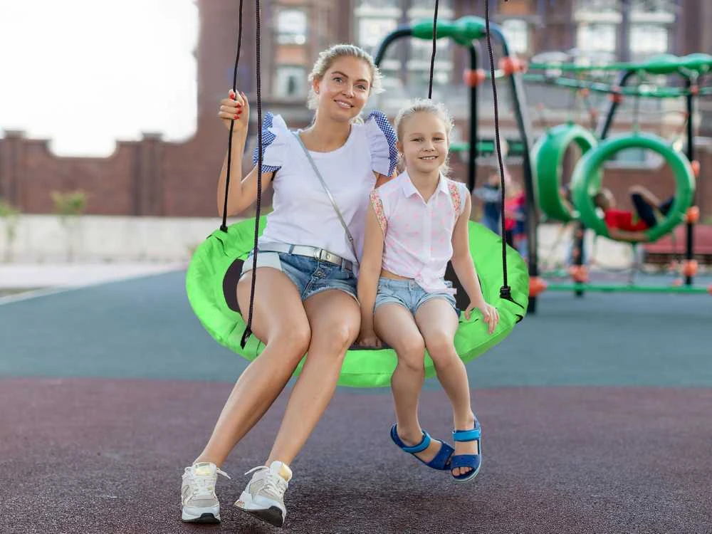 ROMEK sodo sūpynės su gandralizdžiu, žalios, 100 cm