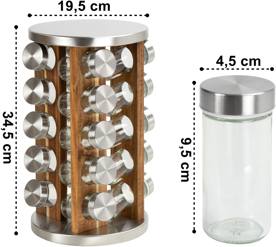 ROTOR besisukanti prieskonių lentynėlė, natūrali sidabrinė