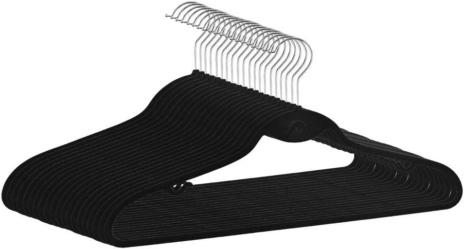 Roxi aksominė kabykla, 20 vnt., juoda