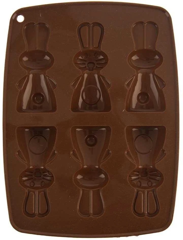 Rudas zuikio silikoninis sausainis ir praline formelė