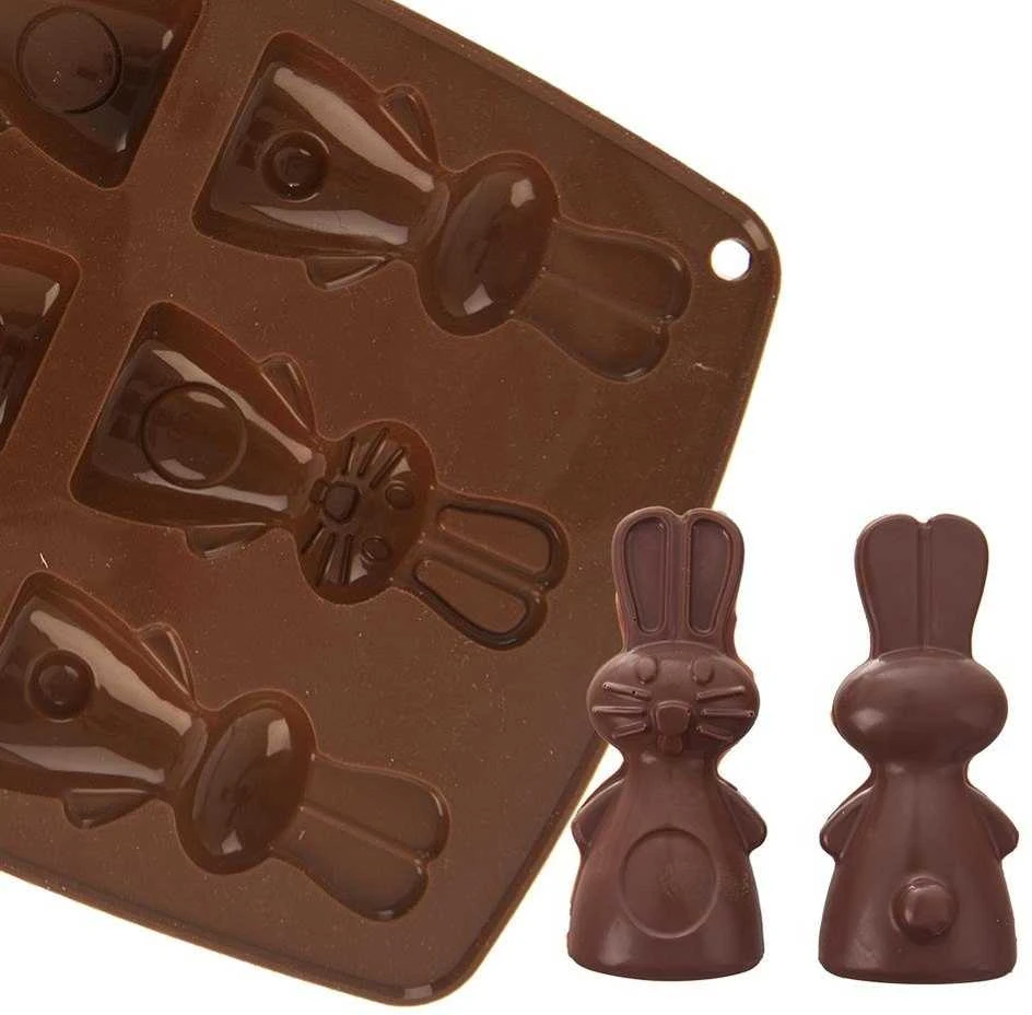 Rudas zuikio silikoninis sausainis ir praline formelė