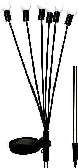 SAULĖS LEMPAS ŠOKANTIS VĖJOJE BALTAI KAMUOLIAI 6 LED 72cm