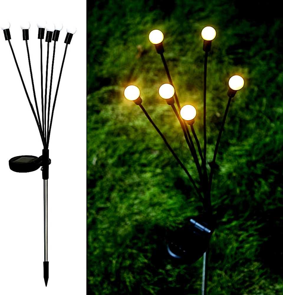 SAULĖS LEMPAS ŠOKANTIS VĖJOJE BALTAI KAMUOLIAI 6 LED 72cm