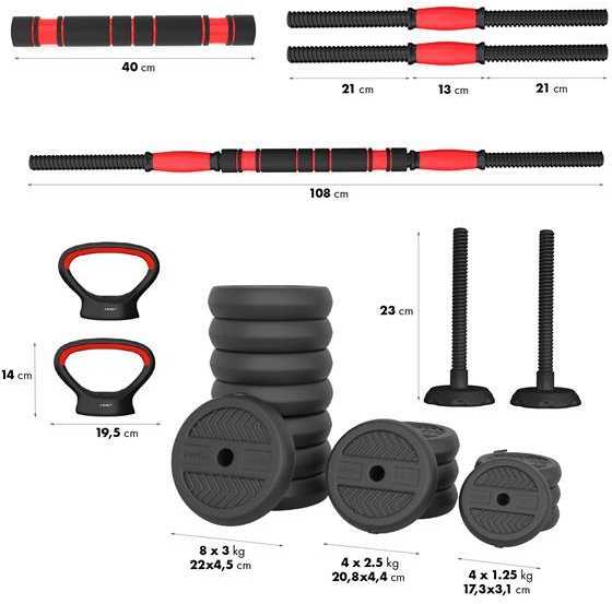 SGN140 (2 DALYS) PRO SET 6IN1 SVORIŲ RINKINYS 40KG HMS