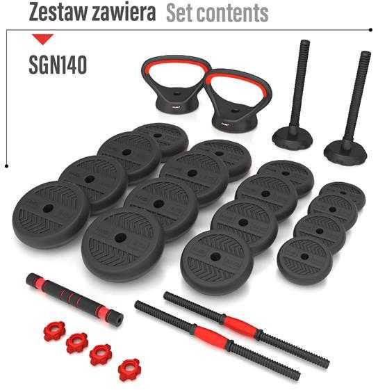 SGN140 (2 DALYS) PRO SET 6IN1 SVORIŲ RINKINYS 40KG HMS