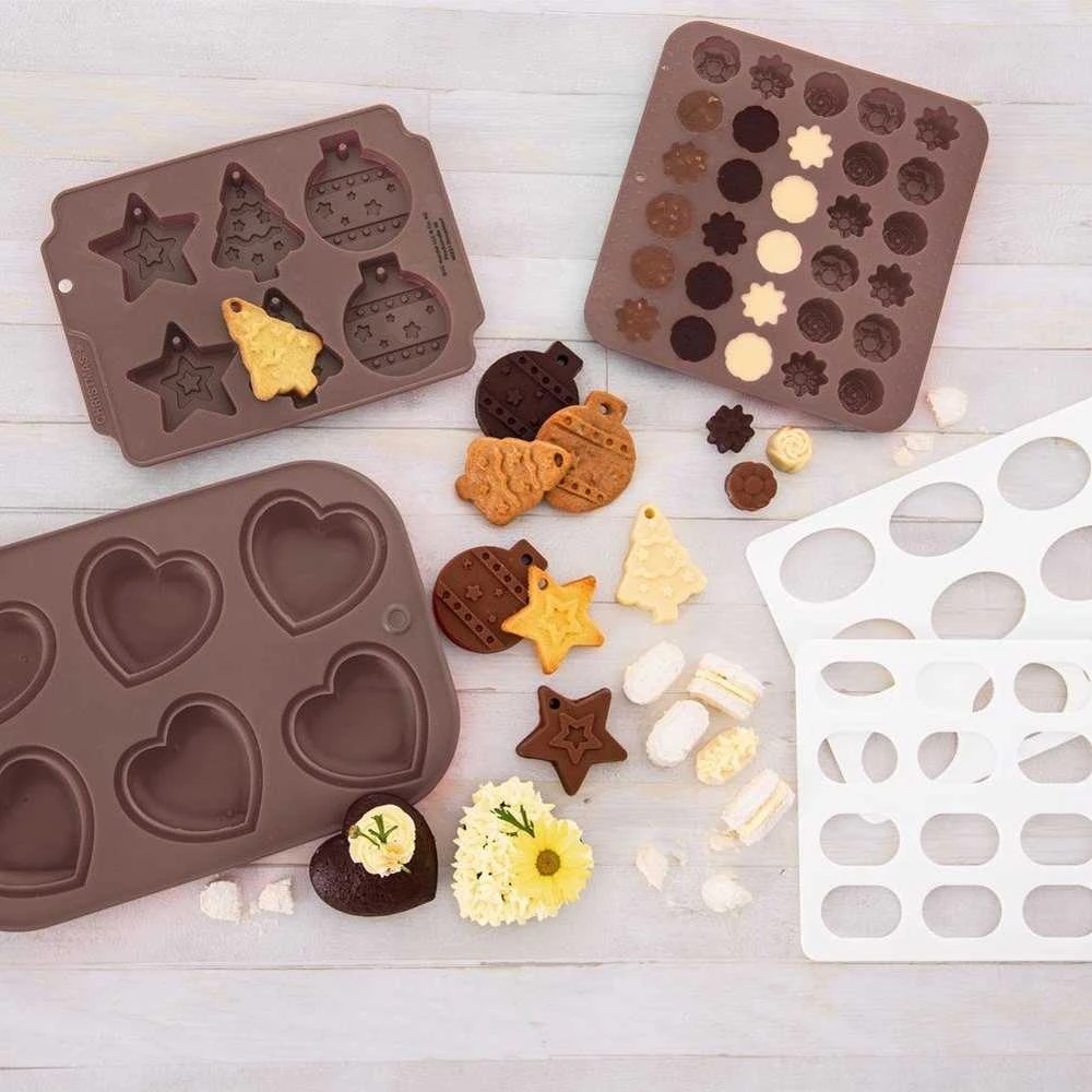 Silikoninė forma sausainiams, saldainiams, šokoladiniams saldainiams, sausainiams, saldainiams kepti, 30 vnt.