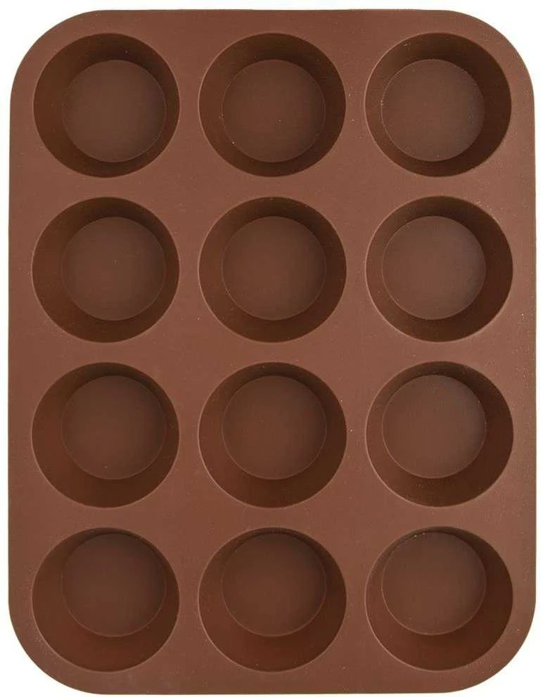 Silikoninė kepimo forma bandelėms, keksiukams, 12 vnt, 32,5x25 cm