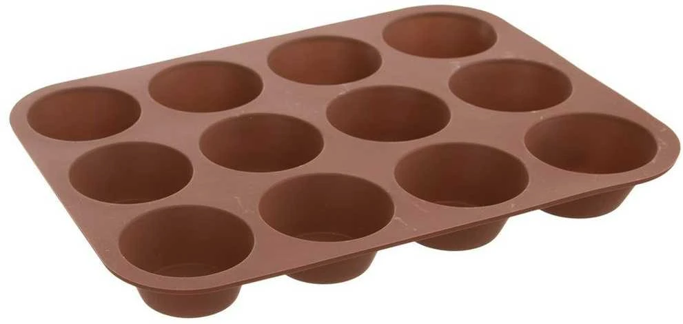 Silikoninė kepimo forma bandelėms, keksiukams, 12 vnt, 32,5x25 cm