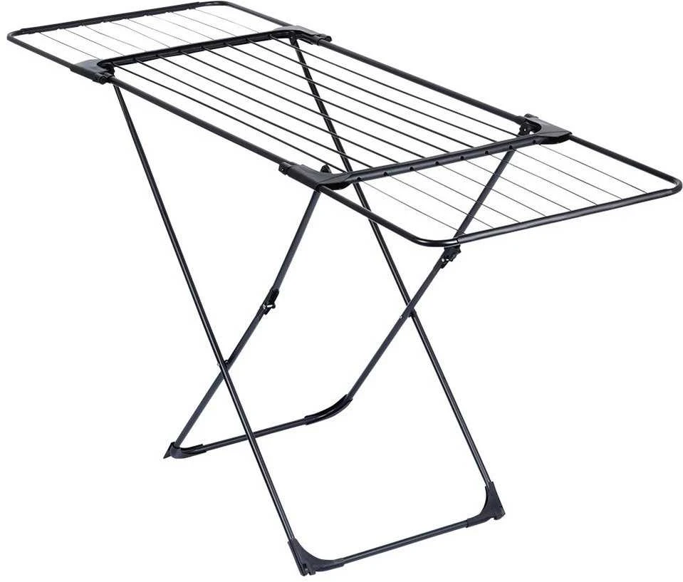 Skalbinių džiovintuvas Metalinis Juodas Ištraukiamas XXL Solid VILDE 108-182 cm