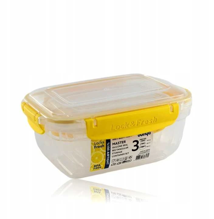 Stačiakampių konteinerių MASTER rinkinys, 3 vnt. 550 1000 1800 ml