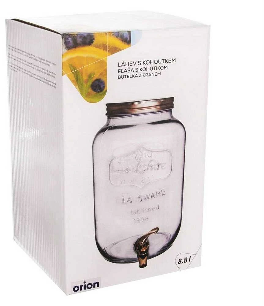 Stiklainis, stiklainis su kranu, gėrimų dozatorius, vanduo, limonadas, sultys, 8,8 l