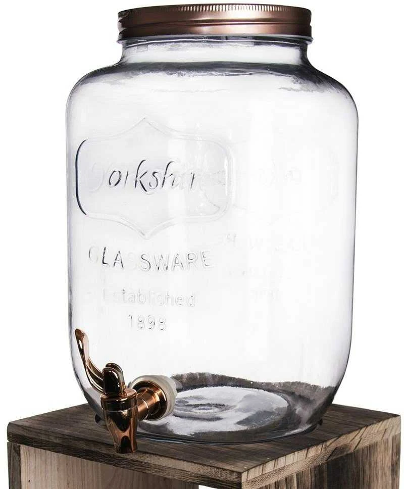 Stiklainis, stiklainis su kranu, gėrimų dozatorius, vanduo, limonadas, sultys, 8,8 l